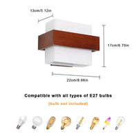 Nordic Wooden Wall Light E27 Indoor Wall Sconce Natural Wood Wall Lighting Fixture Simple Wood Wall Lamp for Bedroom Corridor Living Room, No Bulb Included