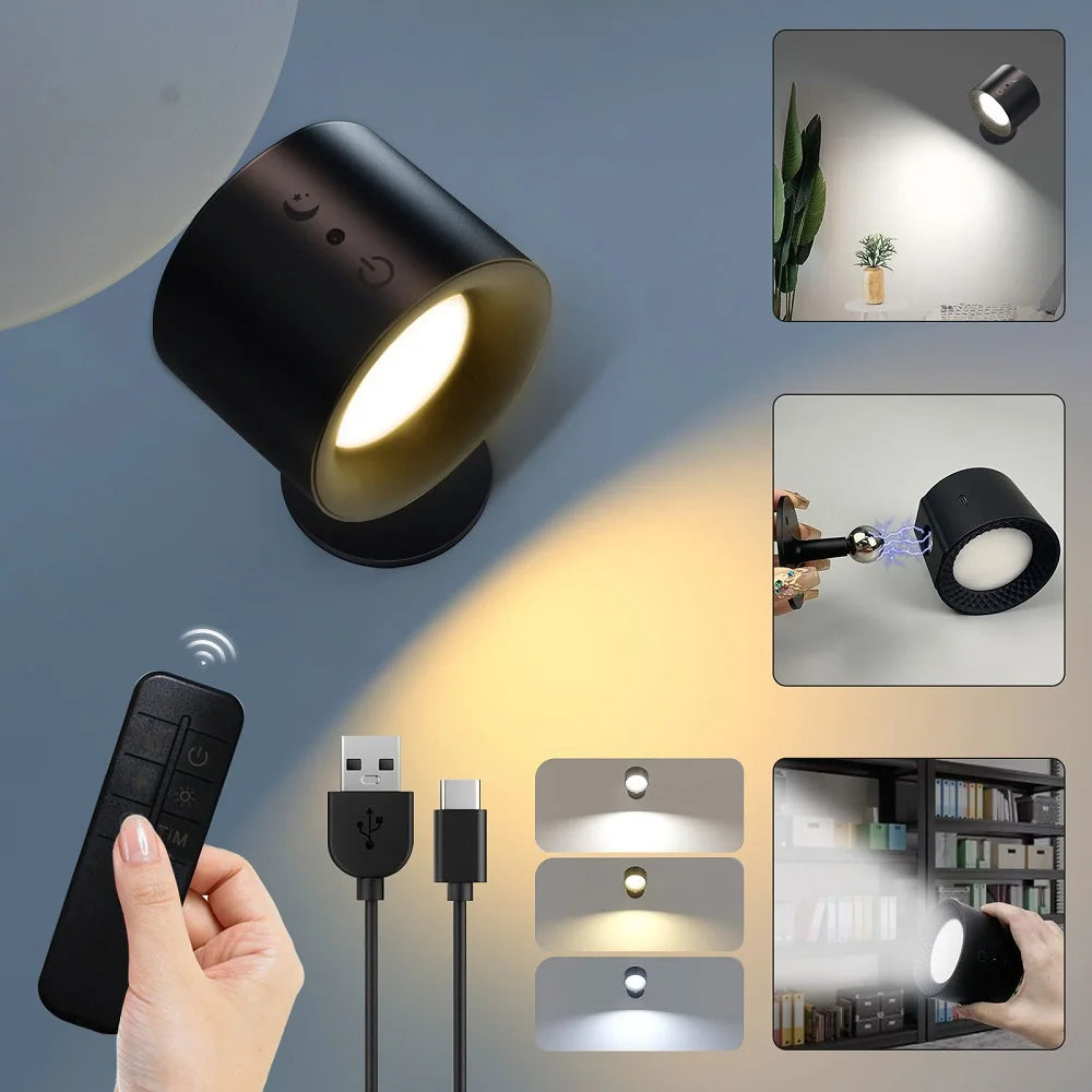 Applique tactile double tête orientable, rotation 360 degrés pour chambre