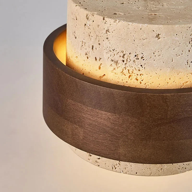 Hot Sell LED Pendant Lamp Wood Dining Room Bedroom Bedside New Style Natural Stone Hanging Lighting Fixtures  Wire Adjustable