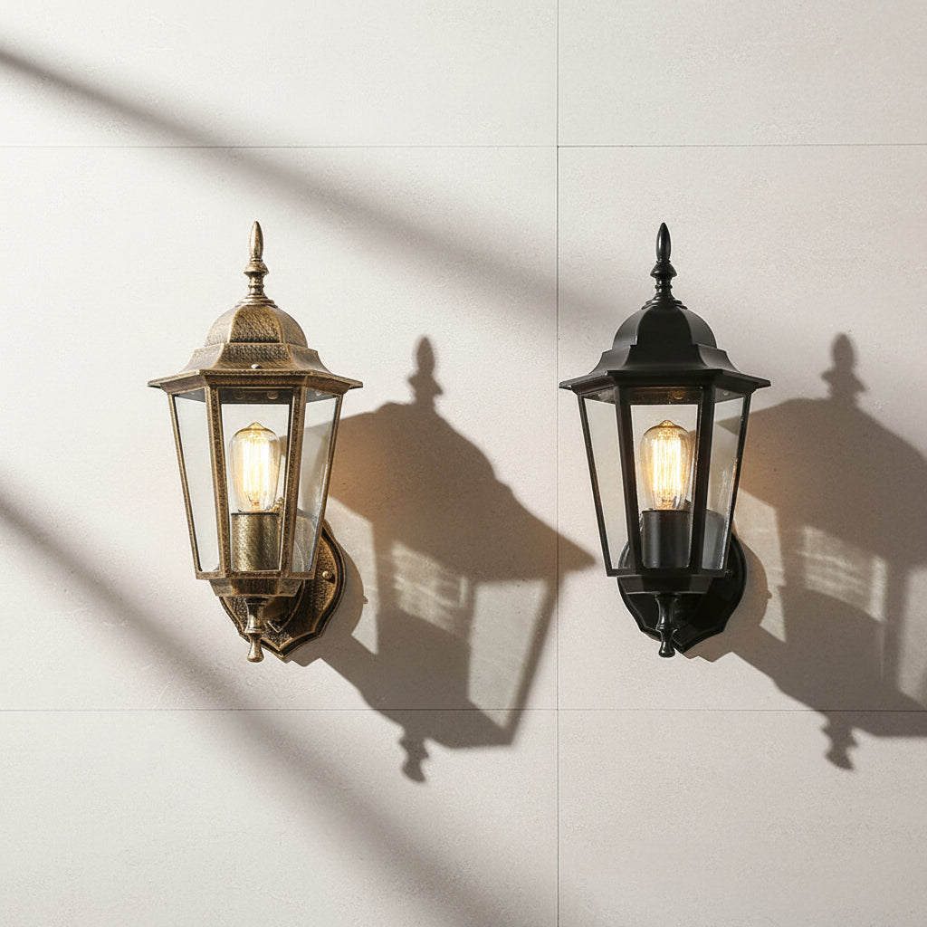 Applique extérieure rétro européenne en aluminium véritable