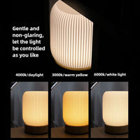 Wood Grain Touch Night Light Pat Table Lamp Bedroom Bedside Lamp Wireless Portable Wood Grain Charging Bedside Lamp