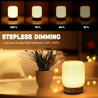 Wood Grain Touch Night Light Pat Table Lamp Bedroom Bedside Lamp Wireless Portable Wood Grain Charging Bedside Lamp