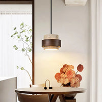 Hot Sell LED Pendant Lamp Wood Dining Room Bedroom Bedside New Style Natural Stone Hanging Lighting Fixtures  Wire Adjustable