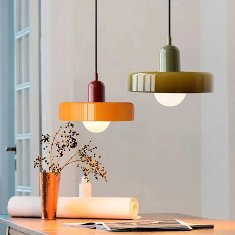 Lustre en verre véritable style rétro nordique pour salon